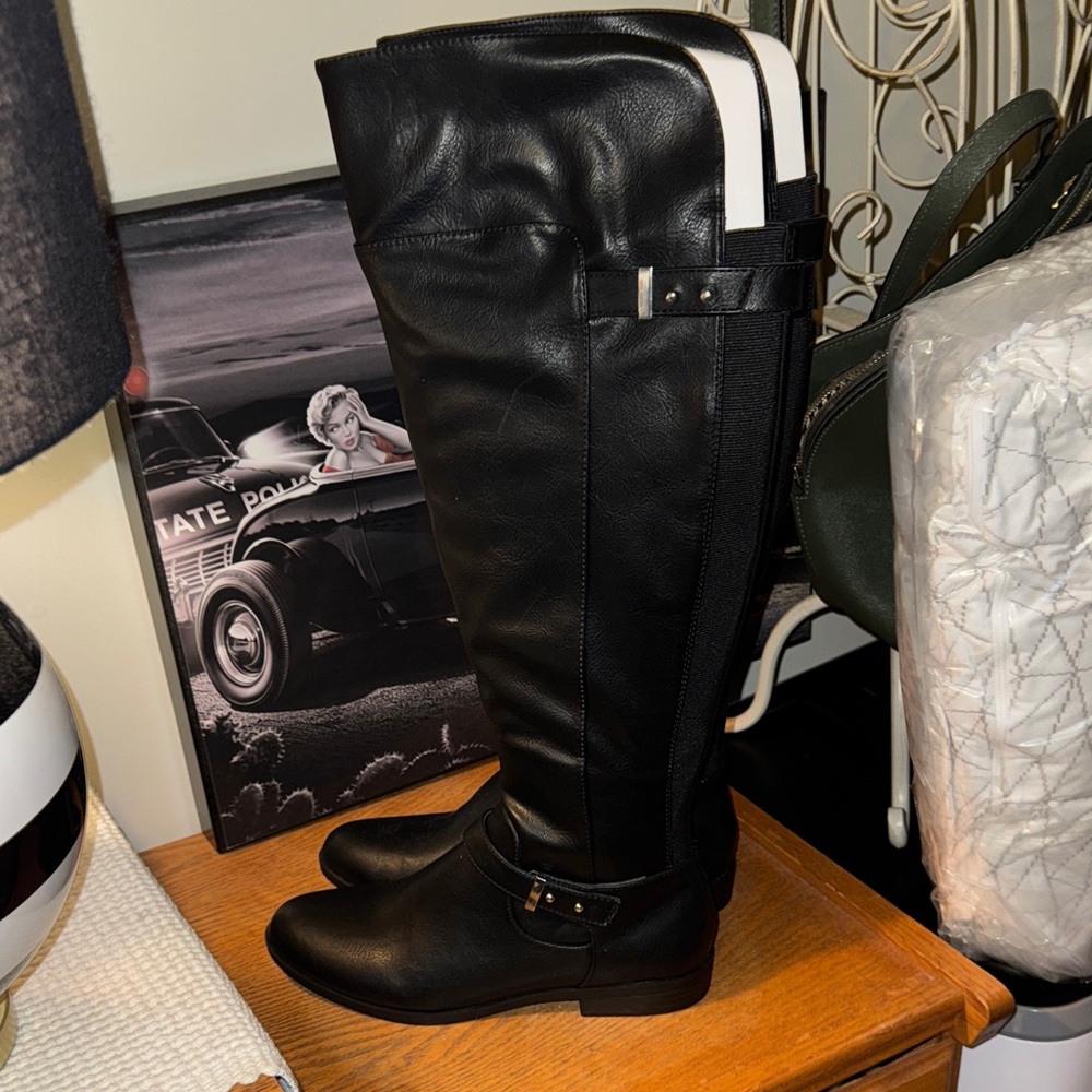 NWT 7.5 Lexi & Abbie Black over the Knee-High Leather Boots